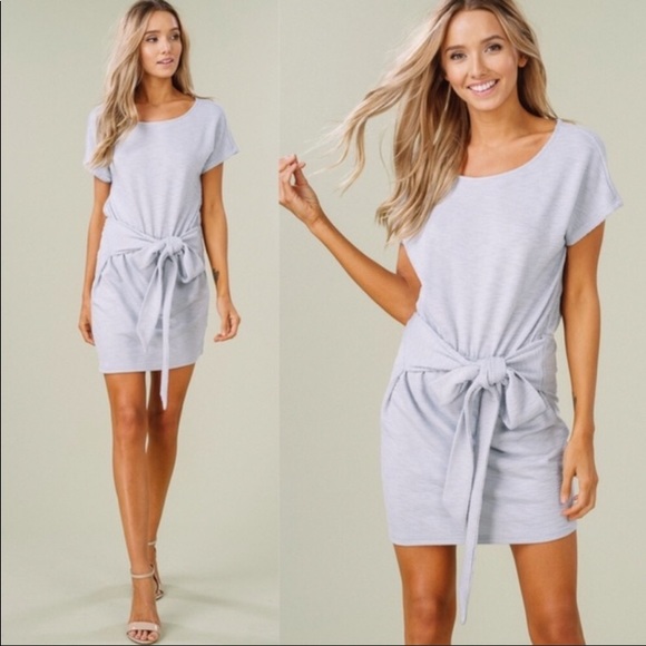 Dresses & Skirts - Tie Waist Dress—Light Gray